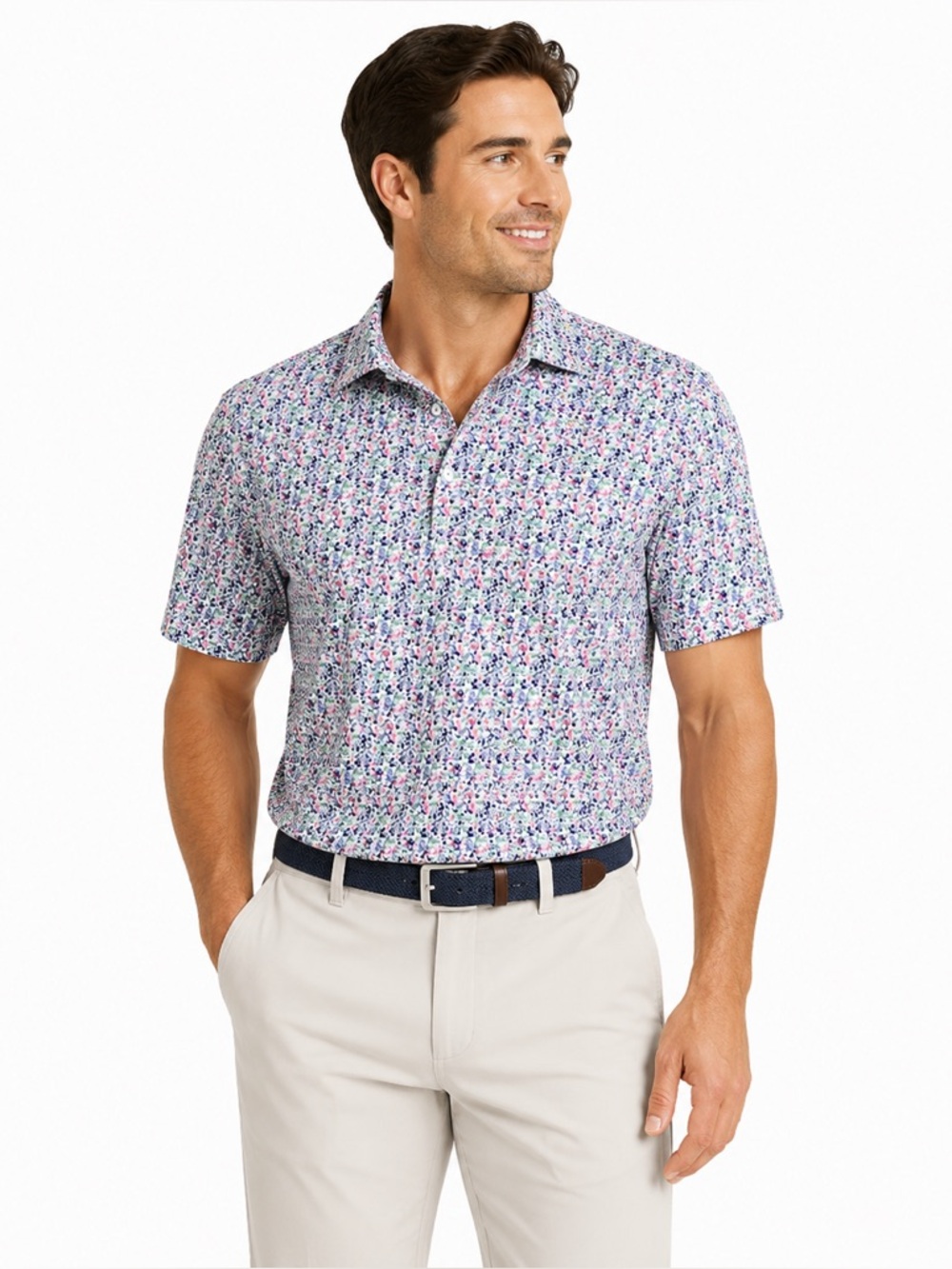 Tailorbyrd Floral Polo Shirt Quick Dry SPF 30 Performance Golf Polo XXL